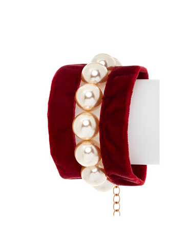 Iconic Pearl And Velvet Bracelet - Modestly Vogue
